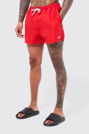 Original Man Short Length Swim Shorts red