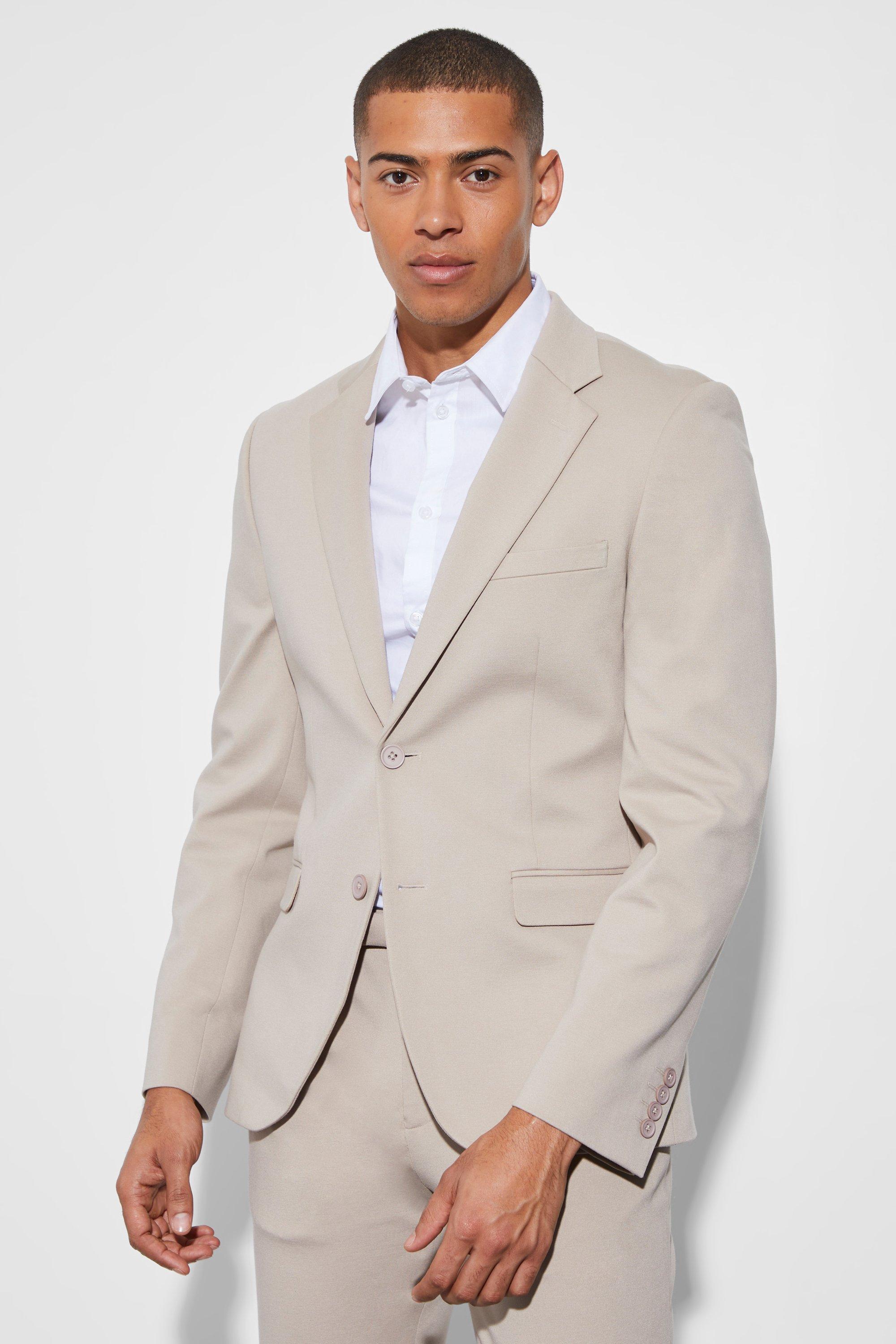 Men's Collarless Suit Jacket | Boohoo UK