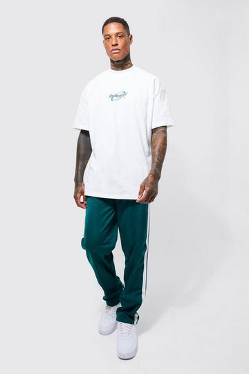Oversized T-shirt & Tricot Jogger Set forest