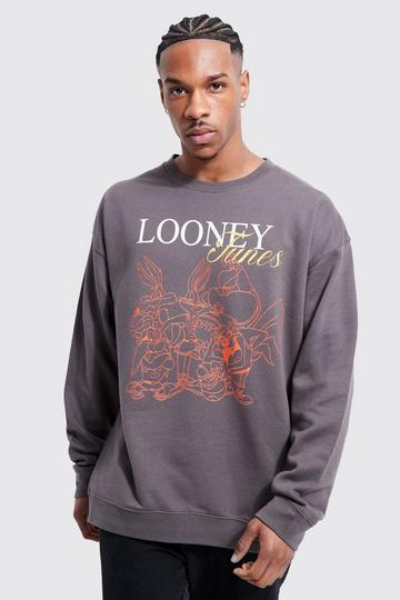 Oversized Looney Tunes License Sweatshirt charcoal