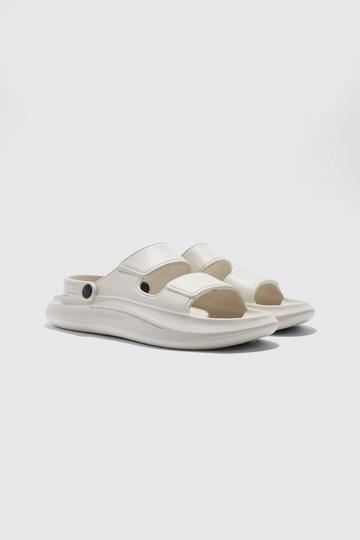 Stone Beige Moulded Strap Detail Mule