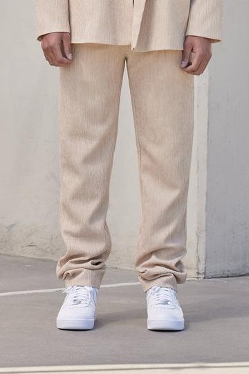 Crinkle Relaxed Suit Trouser nude