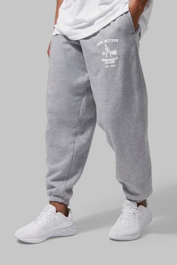Man Active Oversized Barbell Club Joggers grey marl