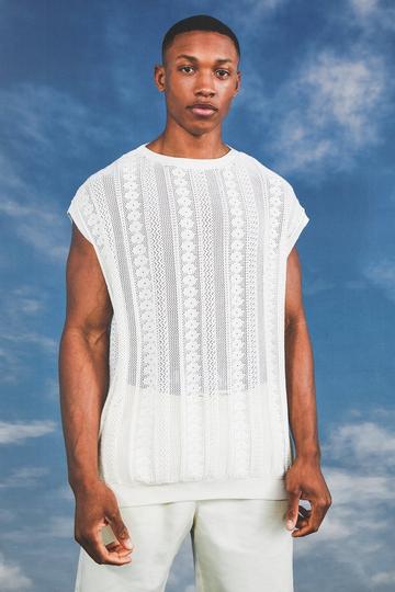 Sheer Knitted Tank ecru