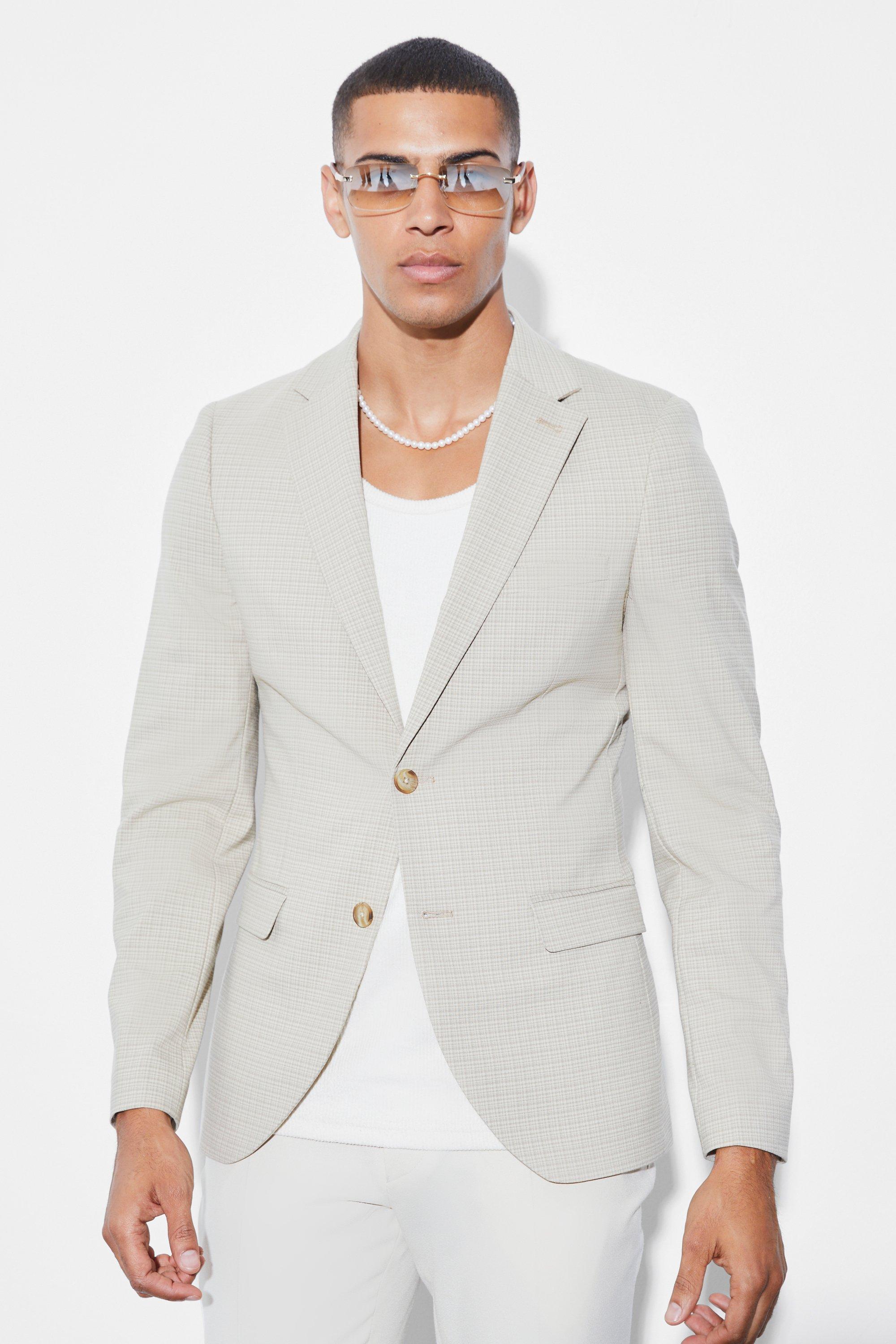 Beige mens jackets boohoo UK