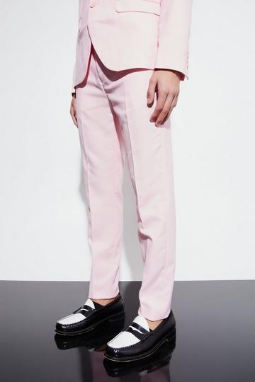 Pink Skinny Micro Texture Suit Trousers