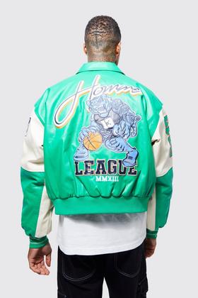 Tall Oversized Tennis Badge Varsity Jacket