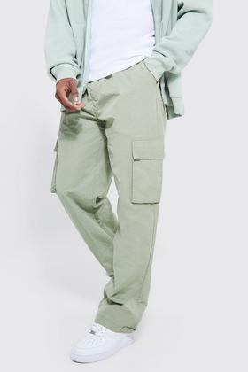Men's Fixed Waist Relaxed Tapered Cargo Cord Trouser