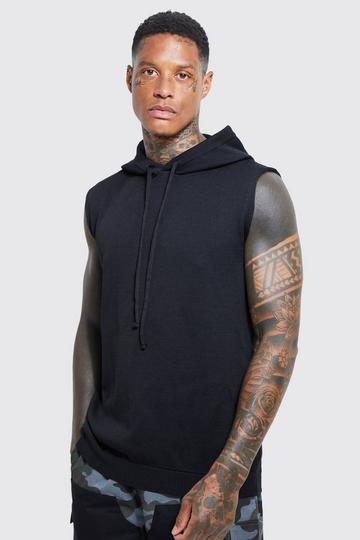 Hooded Knitted Tank black