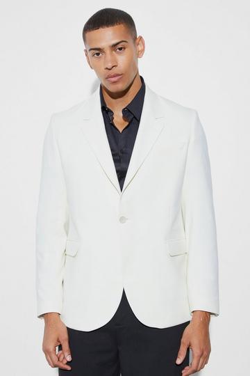 White Relaxed Fit Blazer