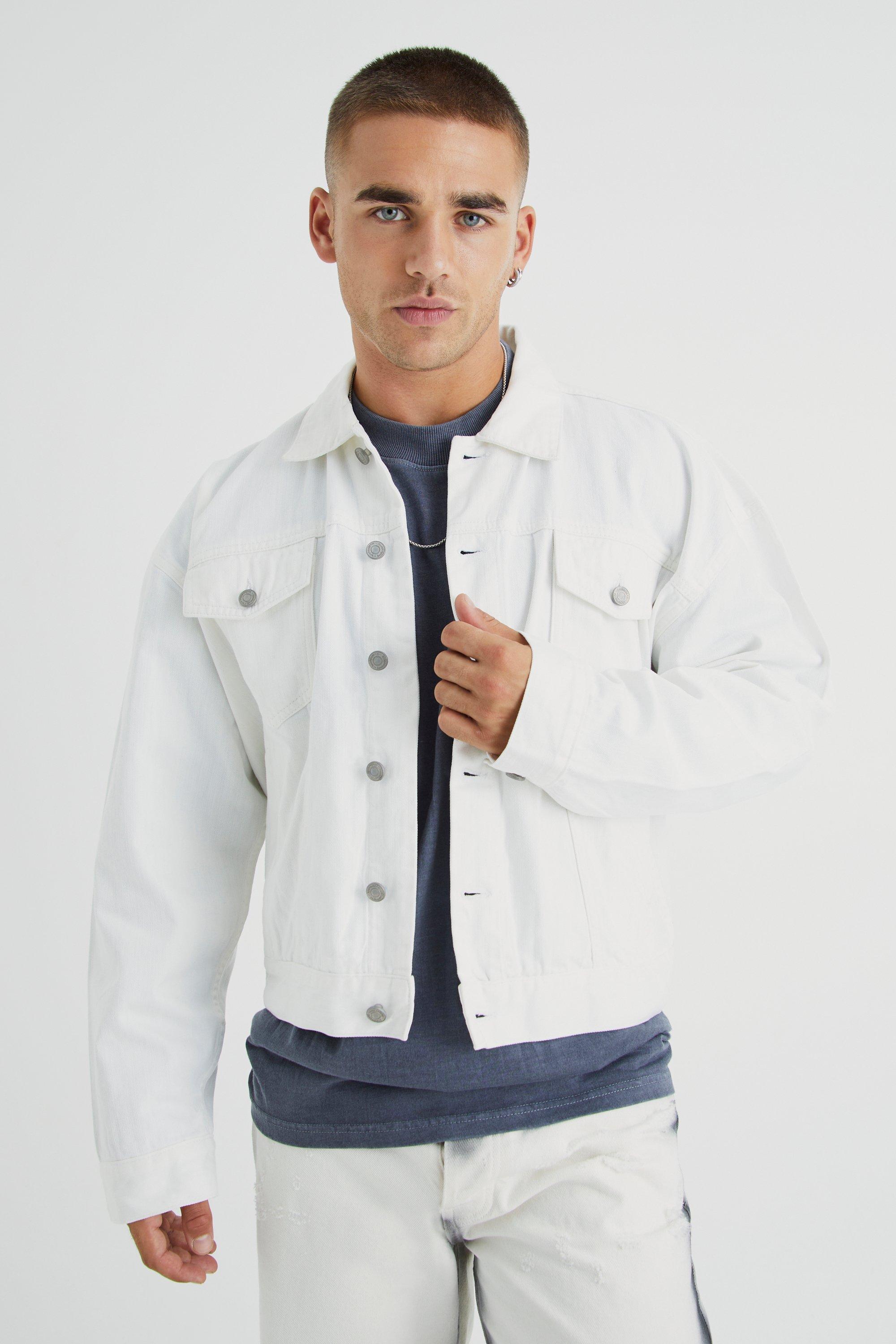 Turquoise denim hot sale jacket mens