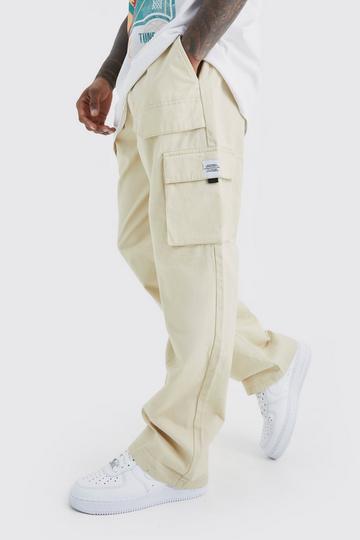 Elastic Waist Relaxed Fit Buckle Cargo Jogger stone