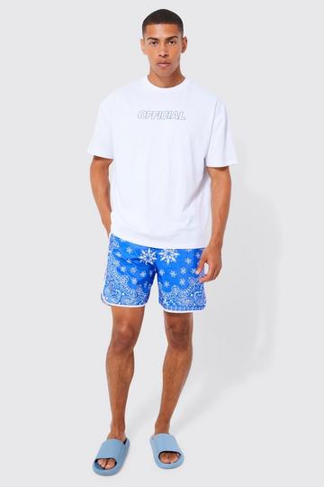 Oversized Official Tshirt & Bandana Swim Set cobalt