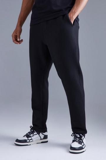Elasticated Tapered Textured Smart Trousers black