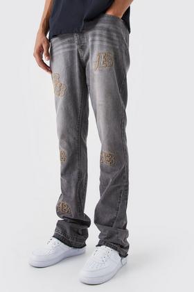 Skinny Stacked Zip Hem Coated Jeans