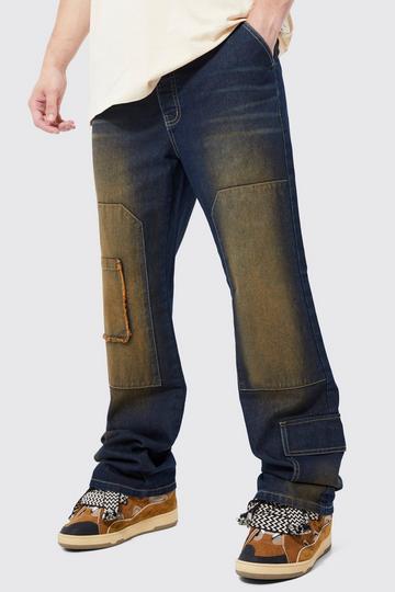 Tall Relaxed Flare Tinted Cargo Jean green