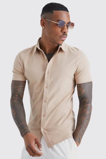 Short Sleeve Muscle Fit Jersey Shirt taupe