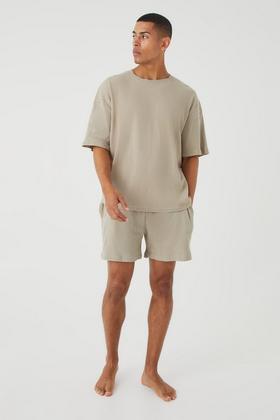 Oversized Waffle T-shirt And Jogger Set