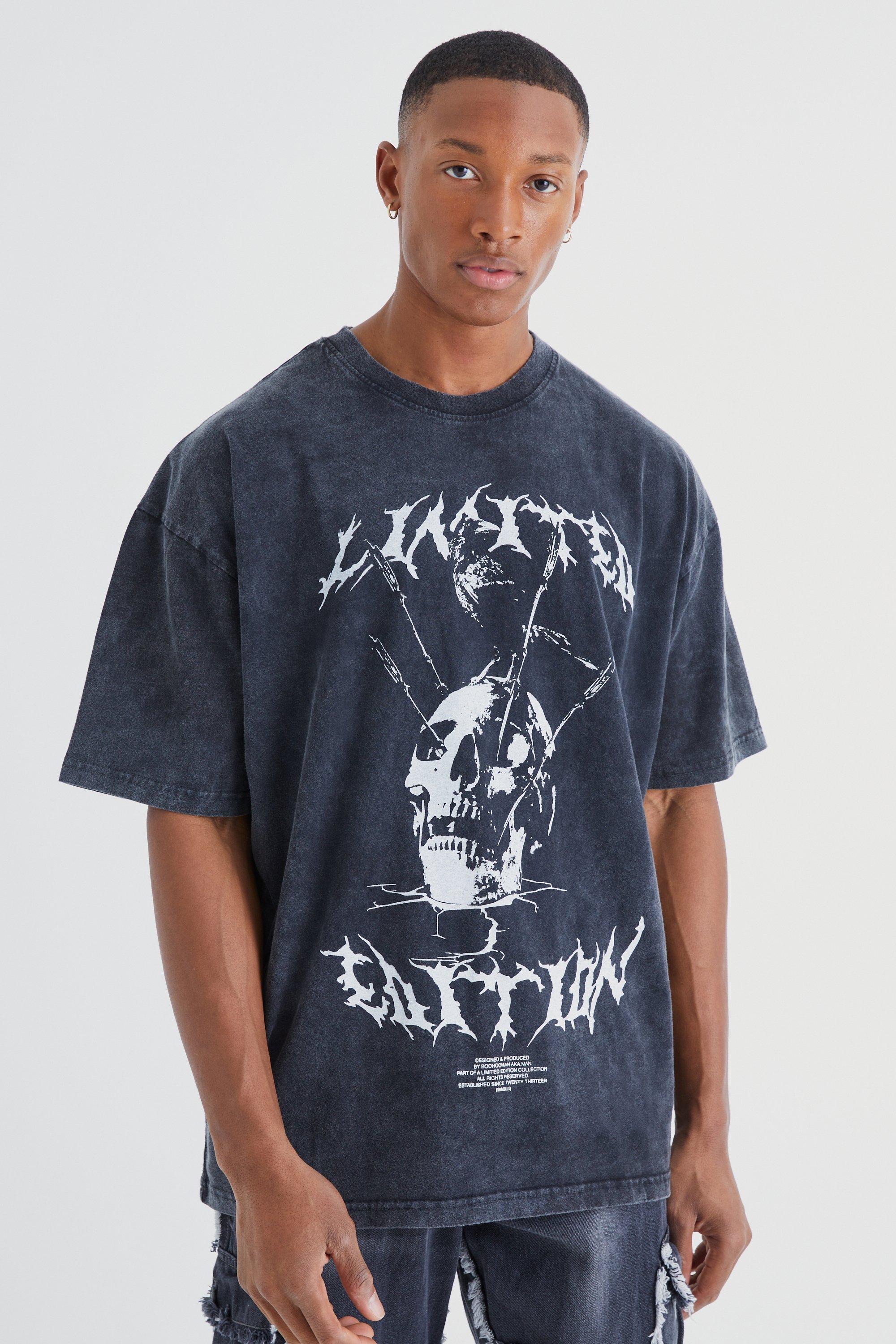 Black skull hotsell t shirt