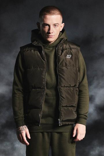 Funnel Neck Quilted 13 Gilet khaki