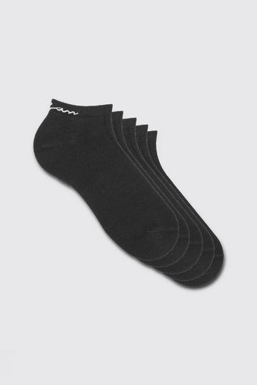 5 Pack Man Signature Trainer Socks black