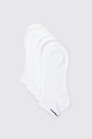 5 Pack Man Signature Trainer Socks white