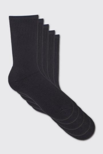 5 Plain Sports Socks black