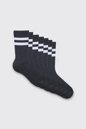 5 Pack Sport Stripe Socks black