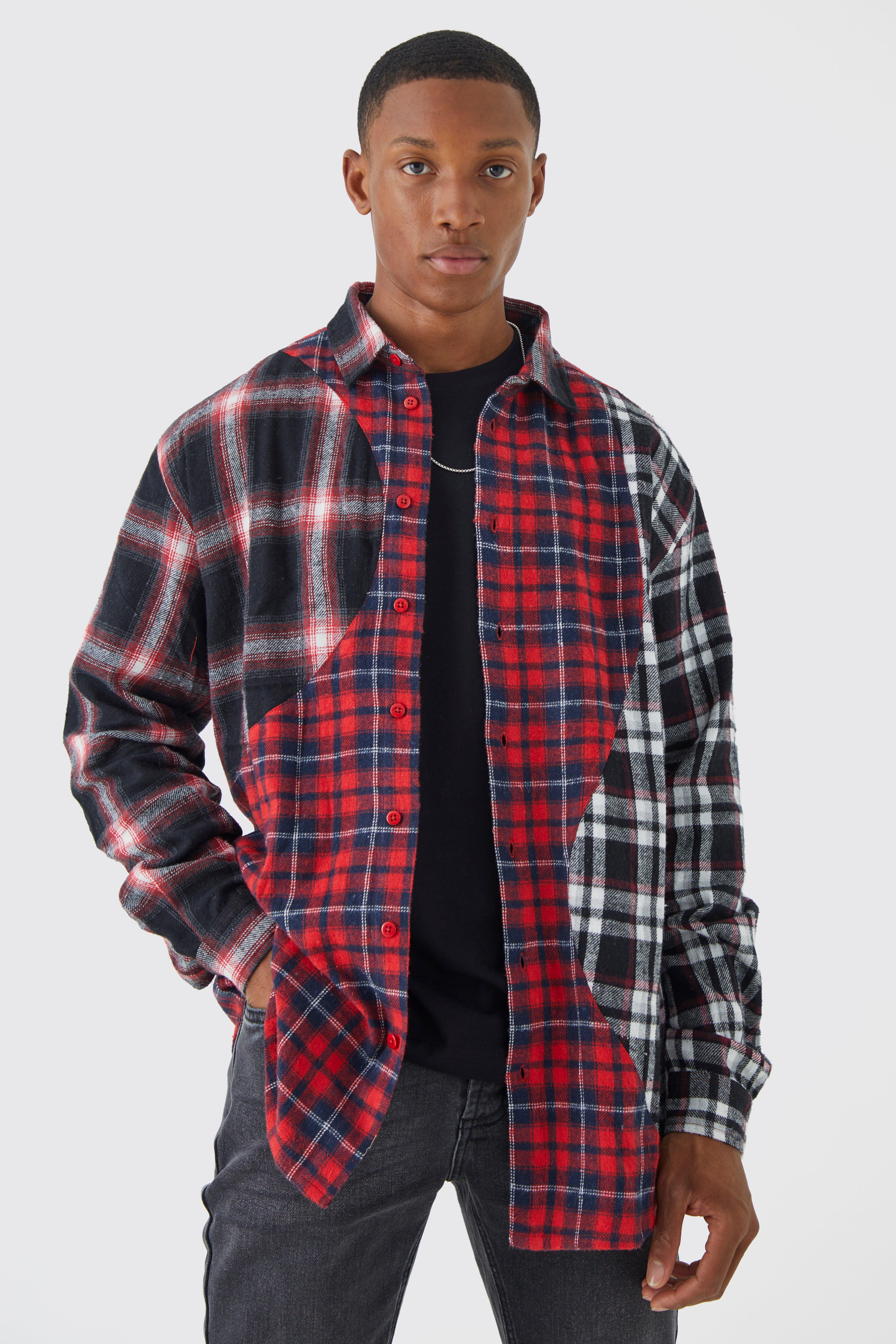 Red colour check best sale shirt