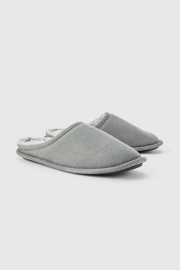 Cord Slippers grey