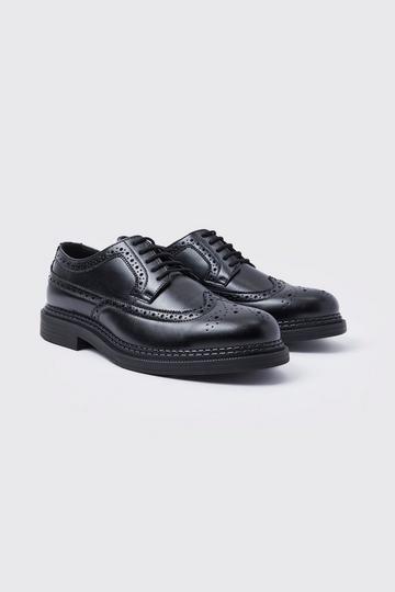 Classic Faux Leather Brogue black