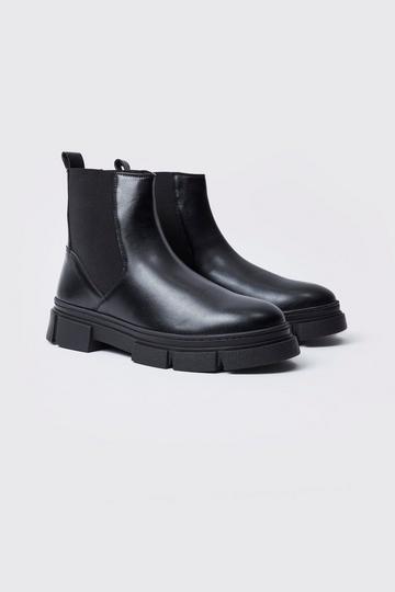 Chunky Track Sole Chelsea Boots black