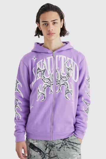 Oversized Limited Graphic Hoodie purple