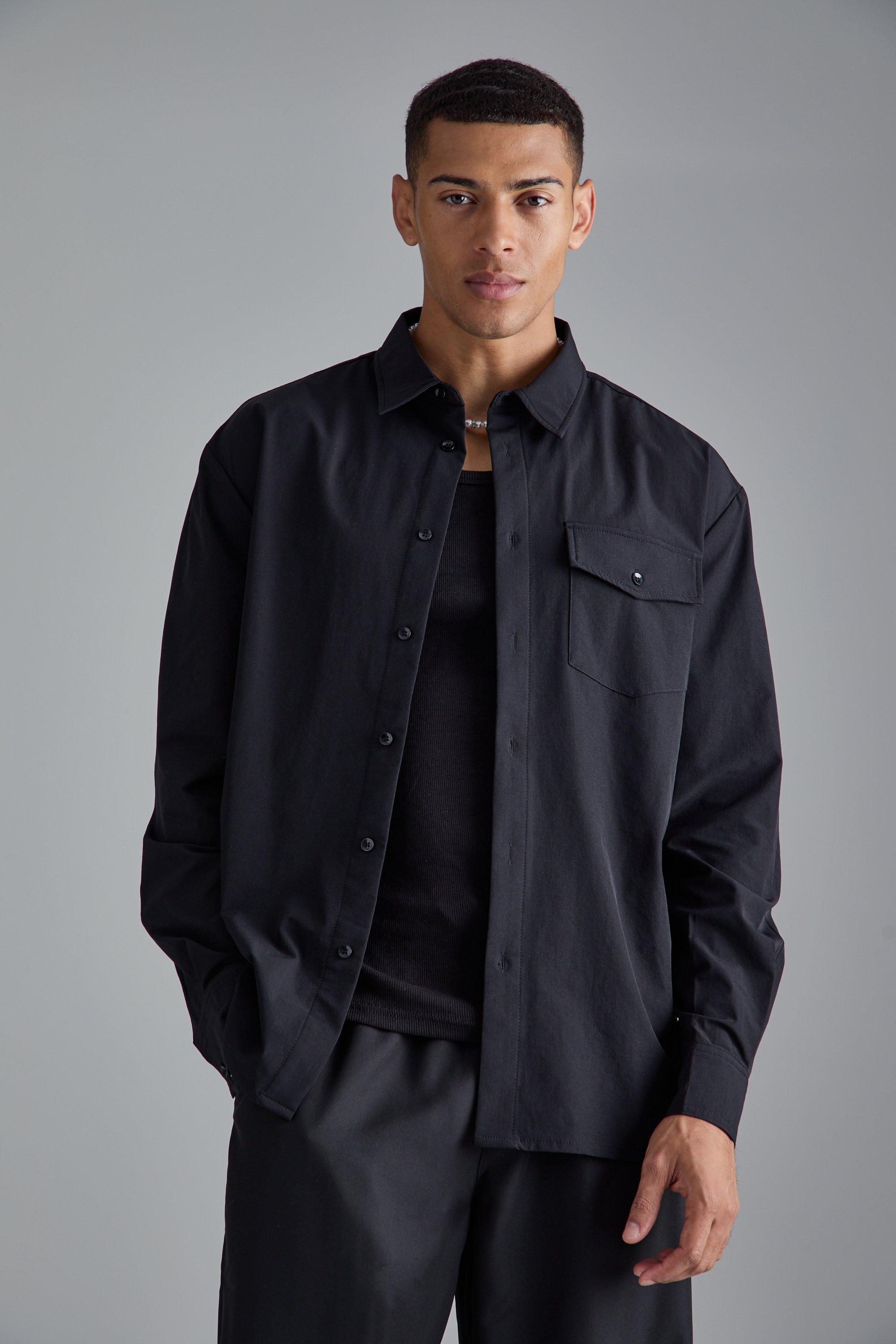 Mens on sale black overshirt