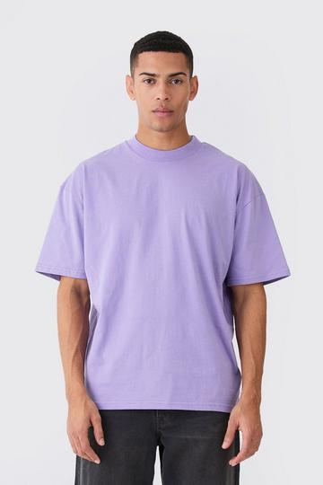 Lilac Purple Oversized Extended Neck Heavy T-shirt