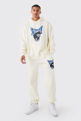 Oversized Boxy Printed Flared Tracksuit