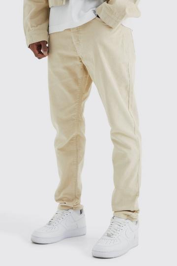 Fixed Waist Tapered Cord Trouser stone