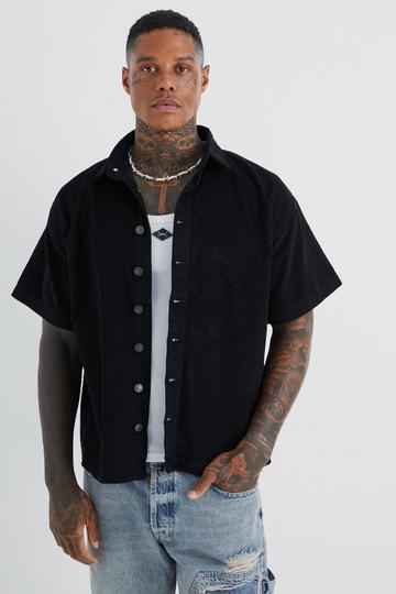 Boxy Fit Cord Shirt black