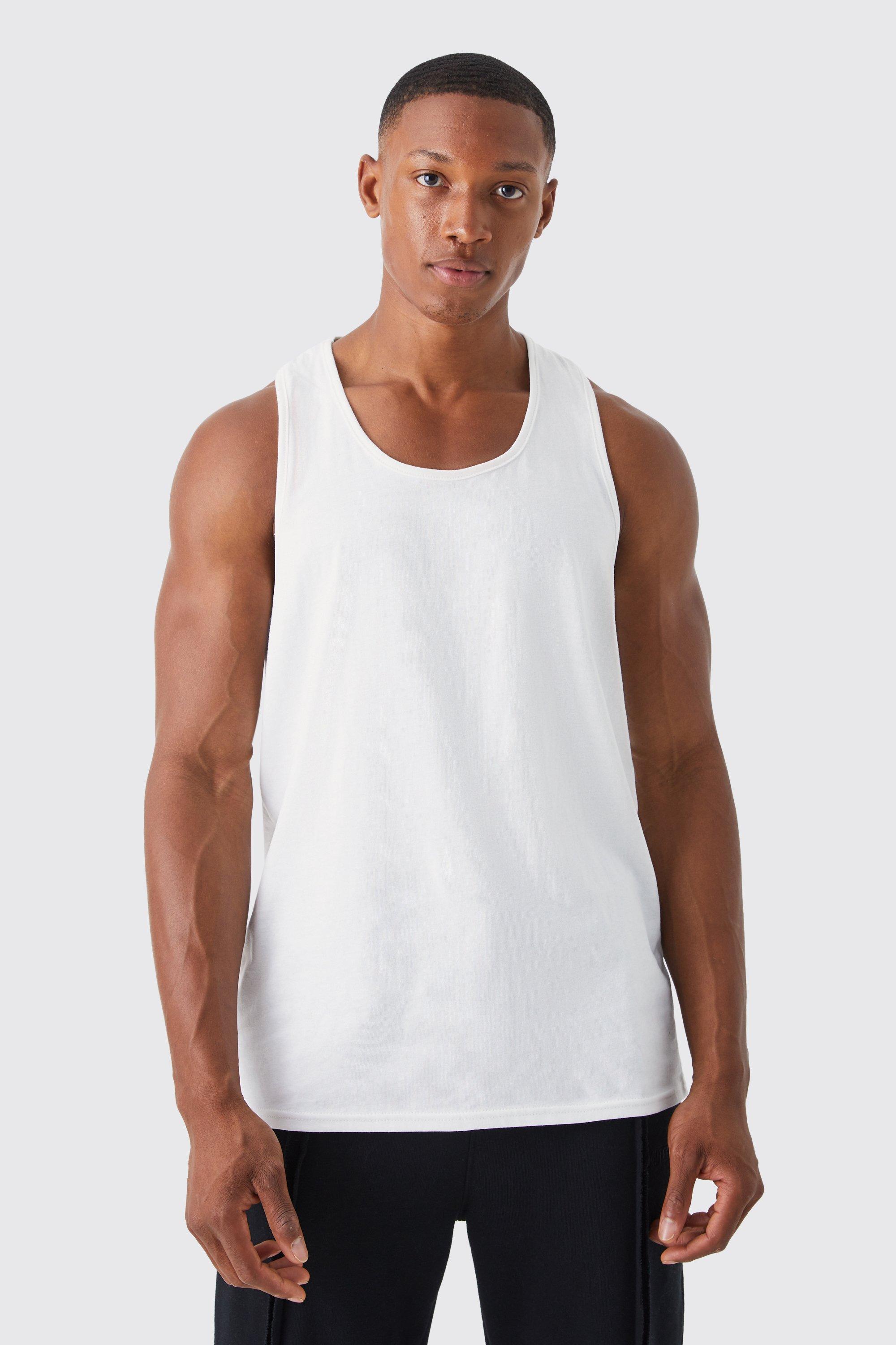 Racer back hot sale white vest