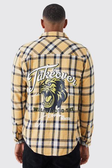 Tall Long Sleeve Takeover Check Shirt yellow