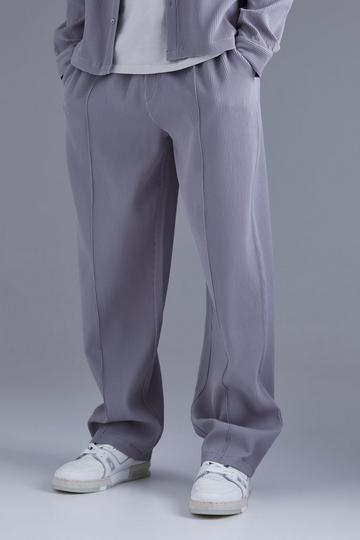 Elastic Waist Relaxed Fit Pleated Trouser charcoal