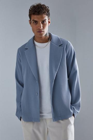 Pleated Slim Fit Smart Jacket grey