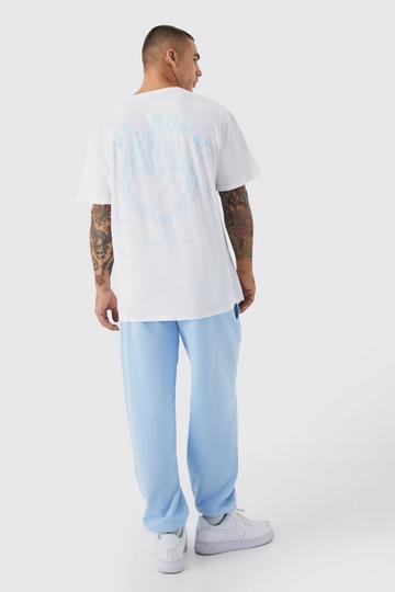 Blue Oversized Pour Homme T-shirt & Jogger Set