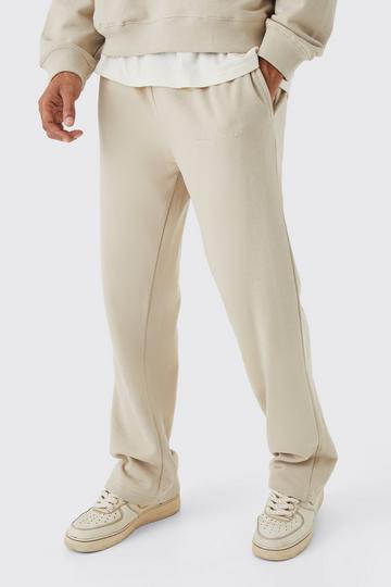 Stone Beige Relaxed Fit Loopback Jogger