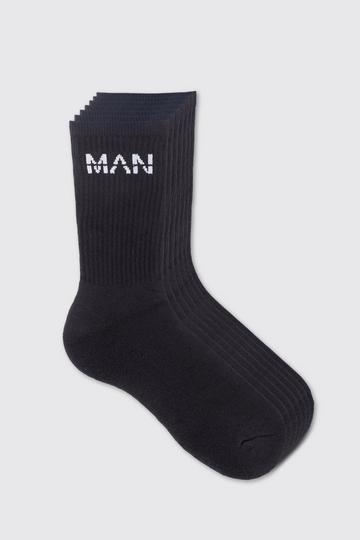 Black 7 Pack Man Sport Socks
