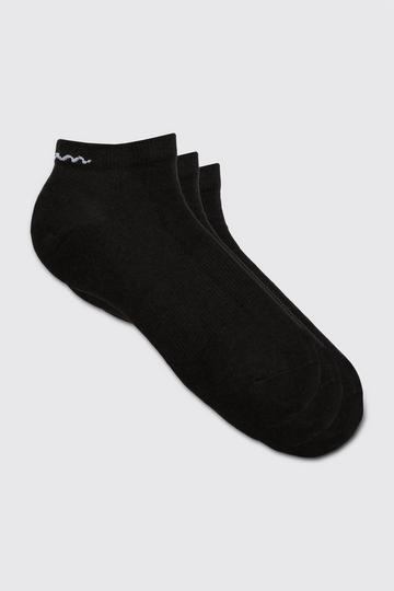 3 Pack Man Signature Trainer Socks black