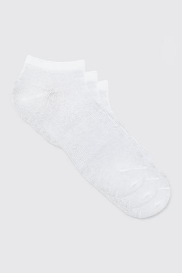 3 Pack Plain Trainer Socks white