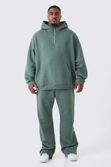 Plus Oversized Devil Horn Graffiti Tracksuit khaki