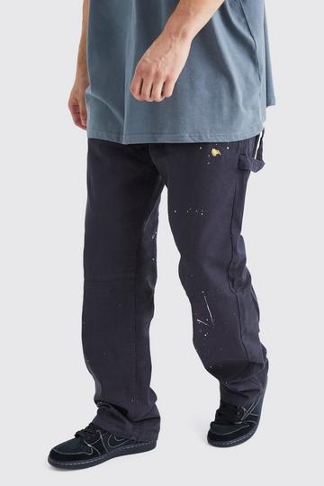 Tall Relaxed Fit All Over Paint Splatter Carpenter Trouser charcoal