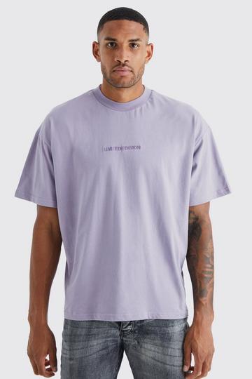 Tall Oversized Heavyweight Extended Neck T-shirt lavender
